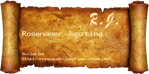 Rosenauer Jusztina névjegykártya
